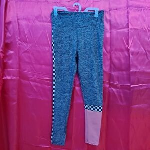 Checkered Gray and Pink Leggings